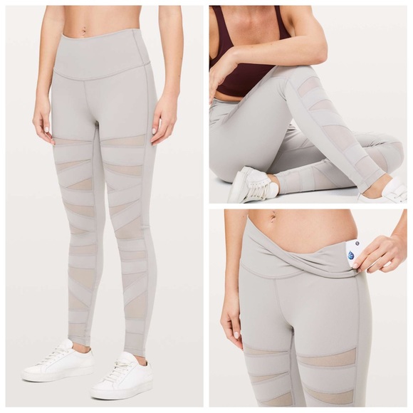 lululemon athletica Pants - lululemon athletica Gray Mesh Panel Leggings